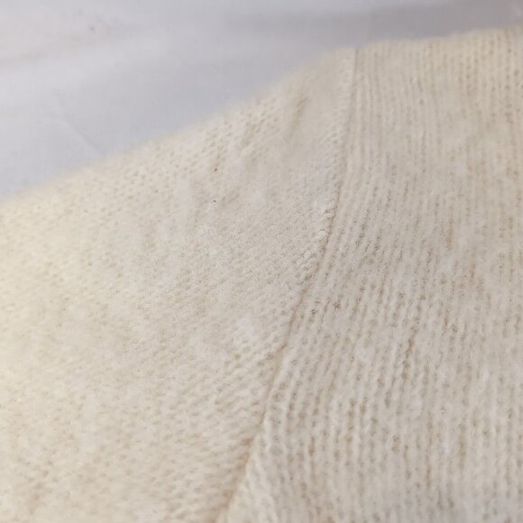 Brown Bison Dog Sled Igloos Pure New Wool Zip Sweater Collar Knit S Small Cream - Picture 13 of 13